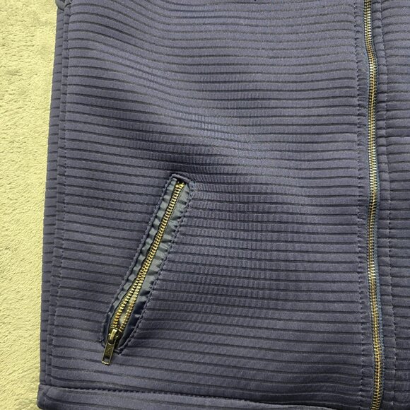 Richmarbert Full Zip Bomber Vest Jacket Mens XL Blue Zipper Pockets Sleeveless - Picture 5 of 13